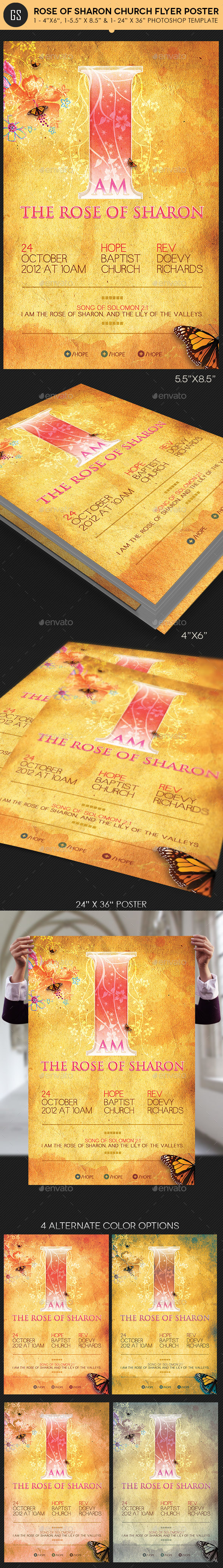 Rose of Sharon Church Flyer Poster Template - Church Flyers