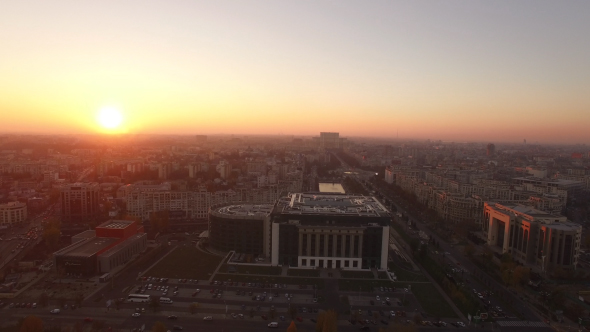 Aerial View Of Bucharest City Center At Dusk 13