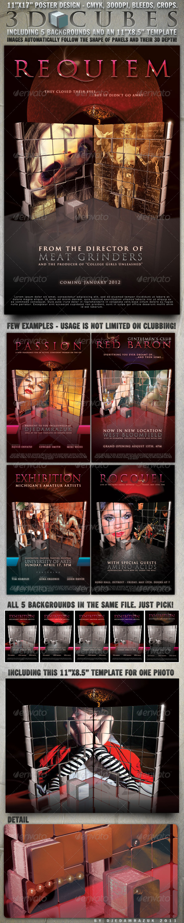 Ultimate 3D Poster, Easy to Modify in Photoshop! - Clubs & Parties Events