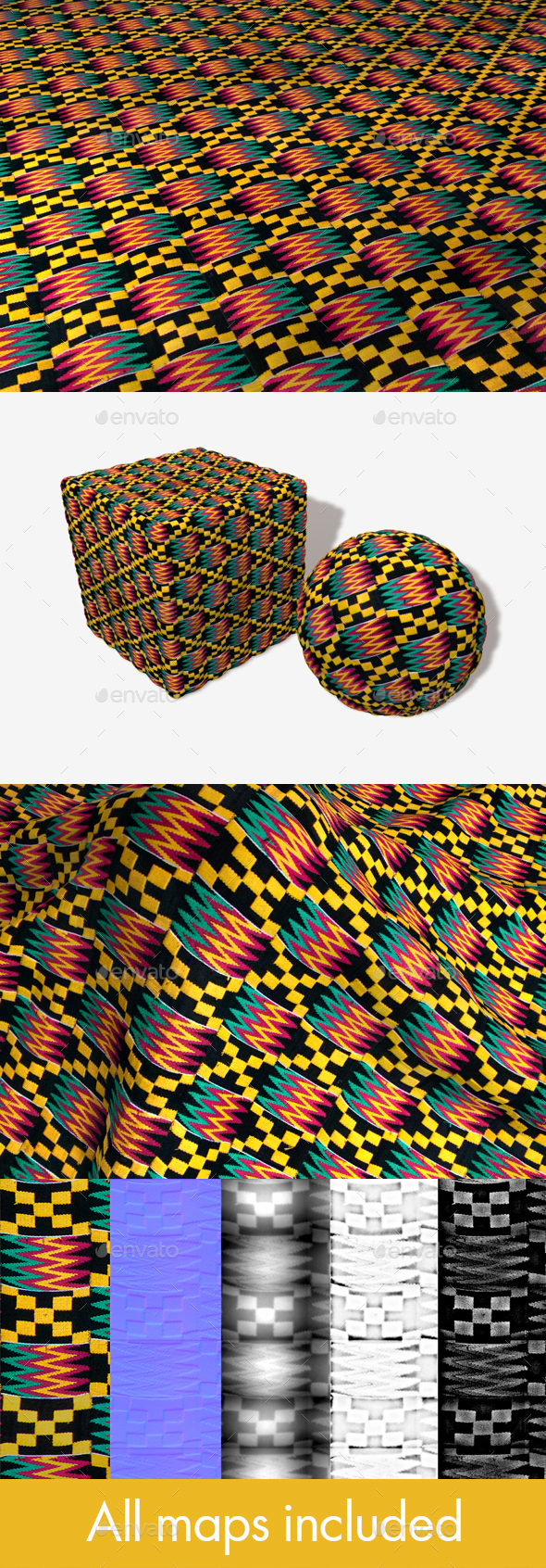 African Fabric Seamless - 3Docean 16633021