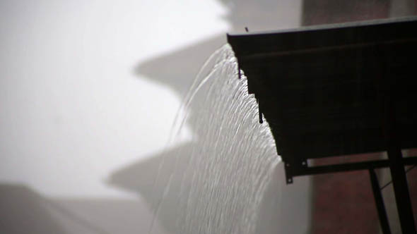 Rain Drops Falling of Nepalese Roof