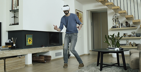 Man Dancing In Virtual Reality