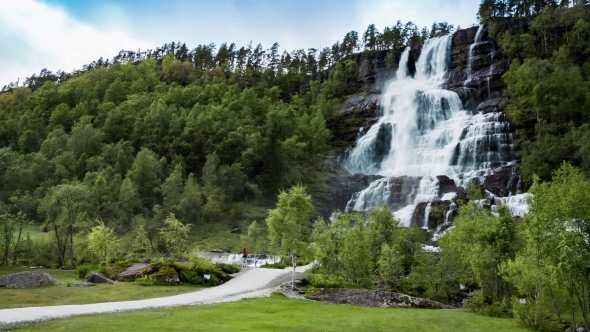 Tvindefossen Waterfall, Norway alt