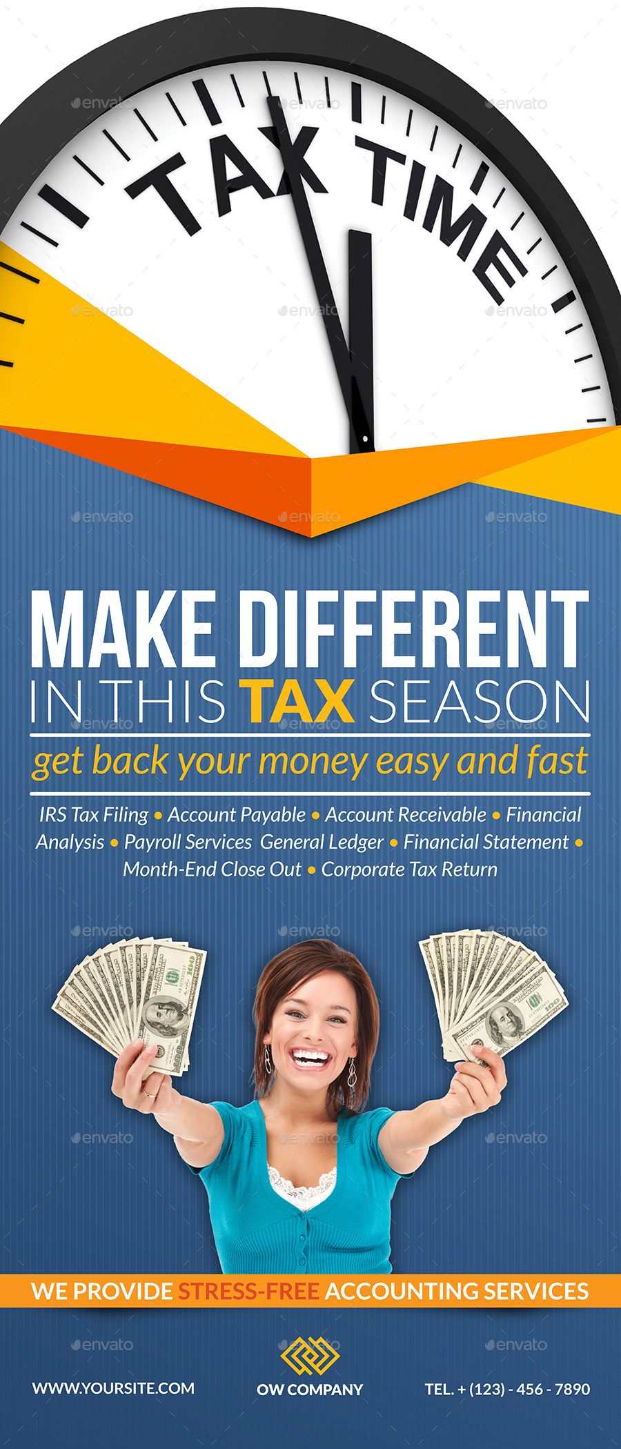 Tax and Accounting Signage Roll up Banner Template by OWPictures
