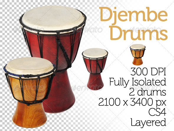 Djembe Drums - Miscellaneous Isolated Objects