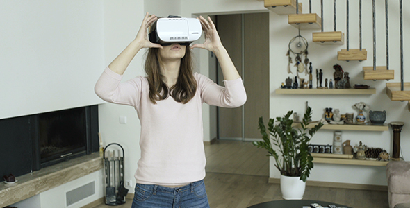 Woman Working In Virtual Reality