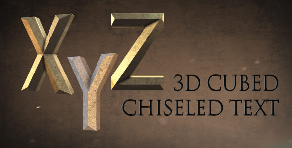 3D Dramatic Cubed Chiselled Text/Font