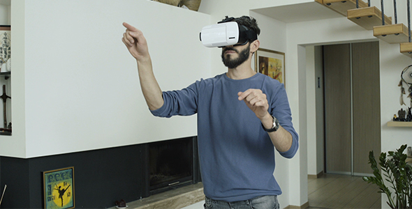 Man Working In Virtual Reality