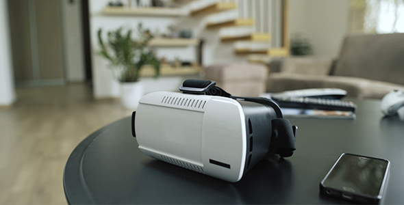 Virtual Reality Equipment On Table