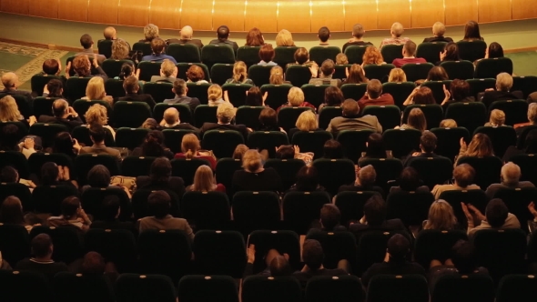 Cheerful Applause At A Premiere In Theater