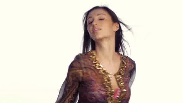 Pretty Oriental Woman Dancing