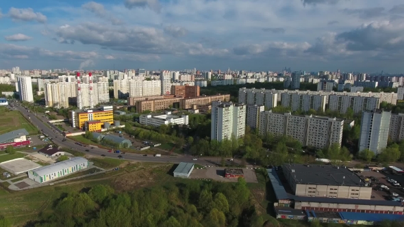 Moscow Suburb. The View From The Bird's Flight, Stock Footage | VideoHive