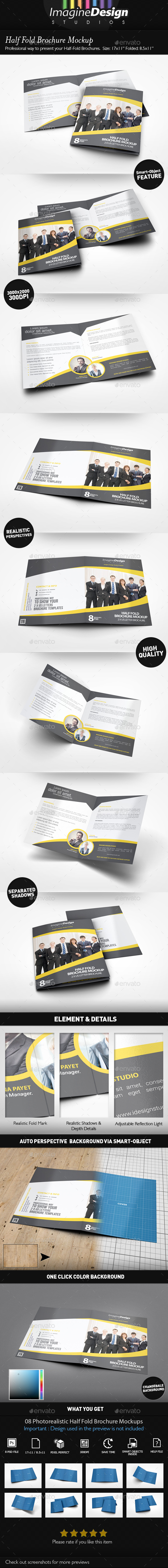 Half Fold Brochure Mockup - Brochures Print