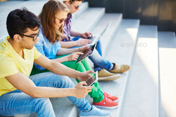 Mobile teens - Stock Photo - Images