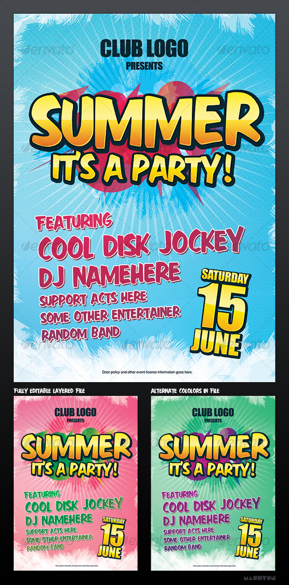 Summer Party / Nightclub Poster by Mashton | GraphicRiver