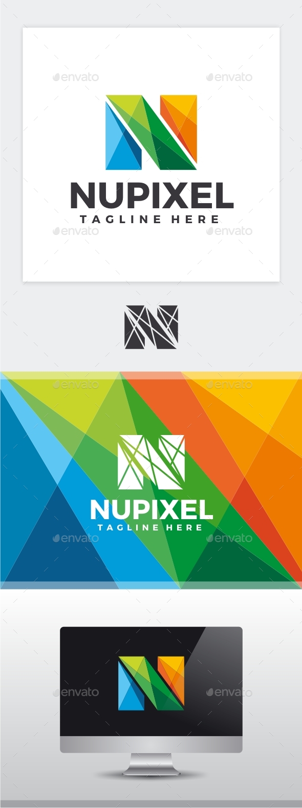 Nu Pixel - Letter N Logo - Letters Logo Templates