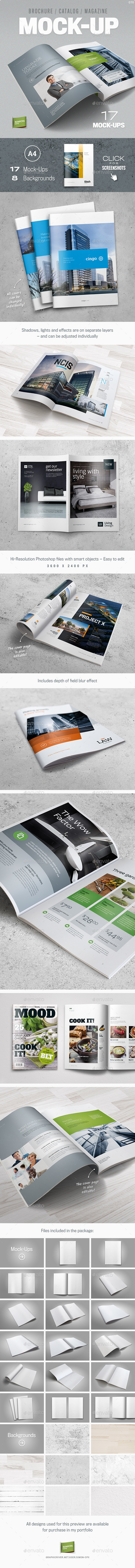Mock-Up for Brochure / Catalog / Magazine - Photorealistic - A4 - Brochures Print