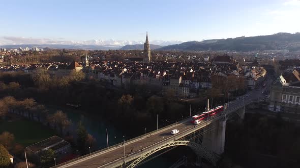 Aerial view of Bern city alt