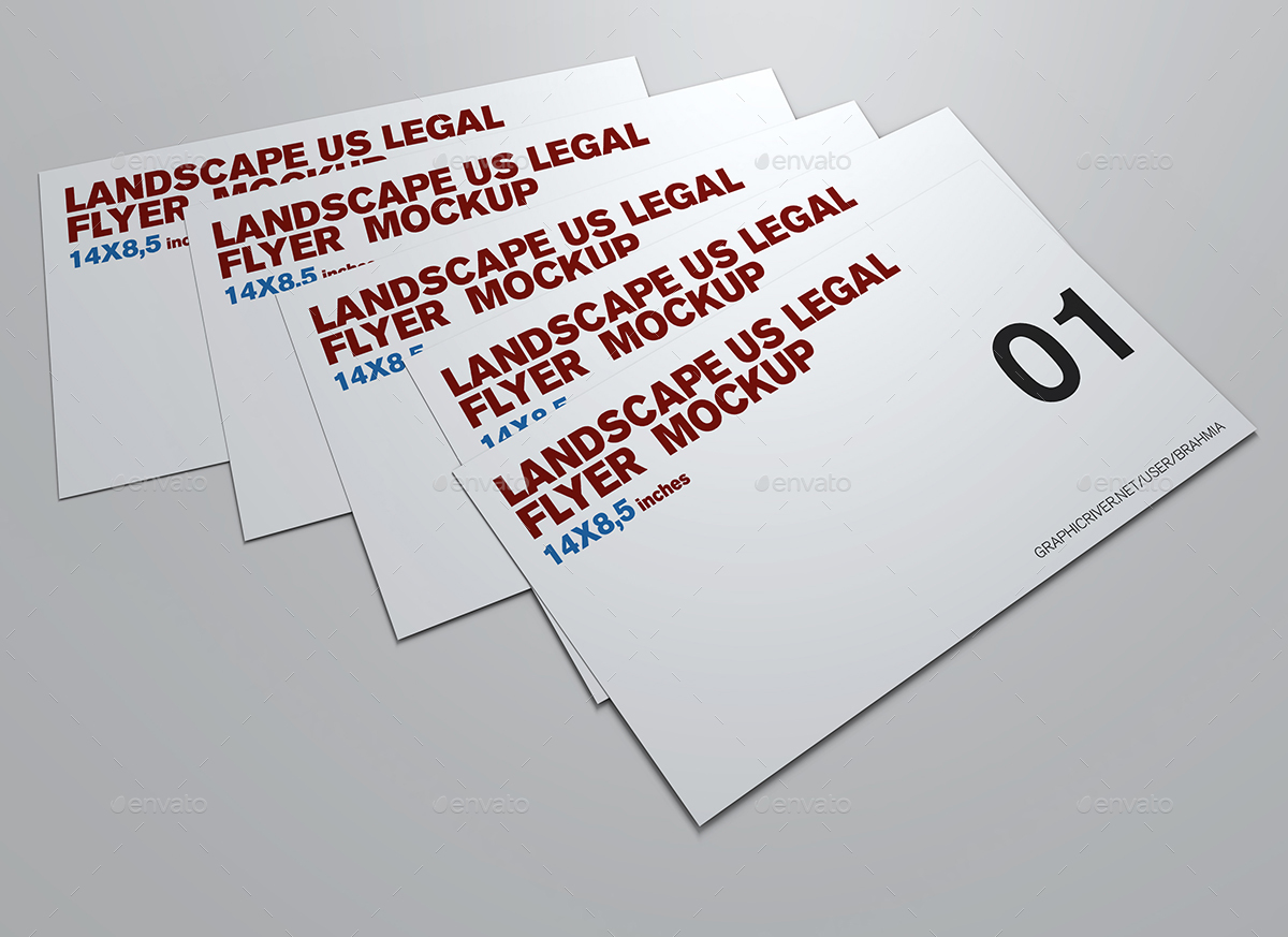 Download Landscape Us Legal Flyer Mockup by Brahmia | GraphicRiver