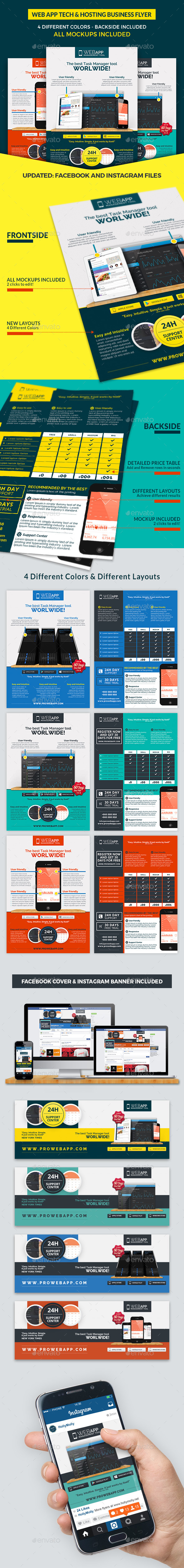 Web App Tech & Hosting Business Flyer - Commerce Flyers