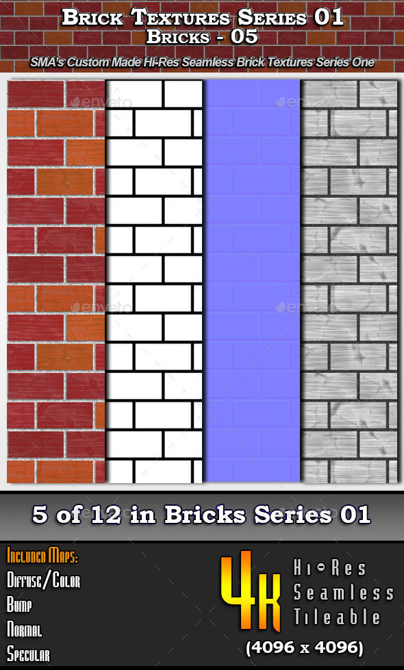 Hi-Res Texture Bricks-05 - 3Docean 16698381