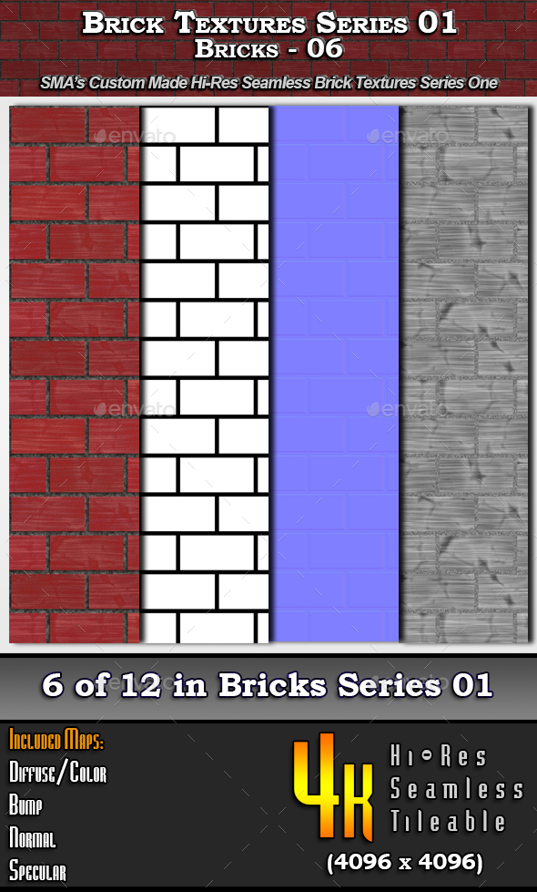 Hi-Res Texture Bricks-06 - 3Docean 16698389