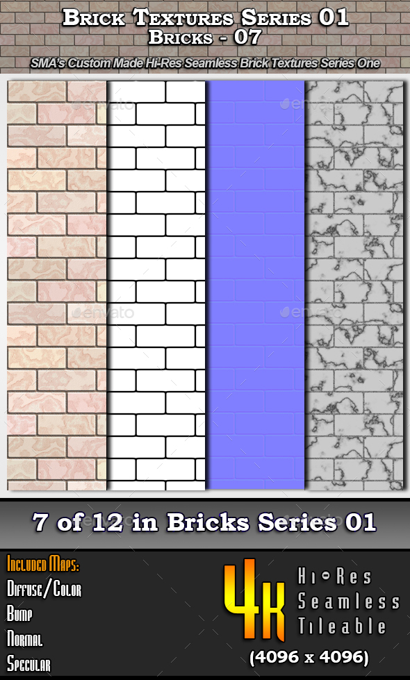 Hi-Res Texture Bricks-07 - 3Docean 16698398