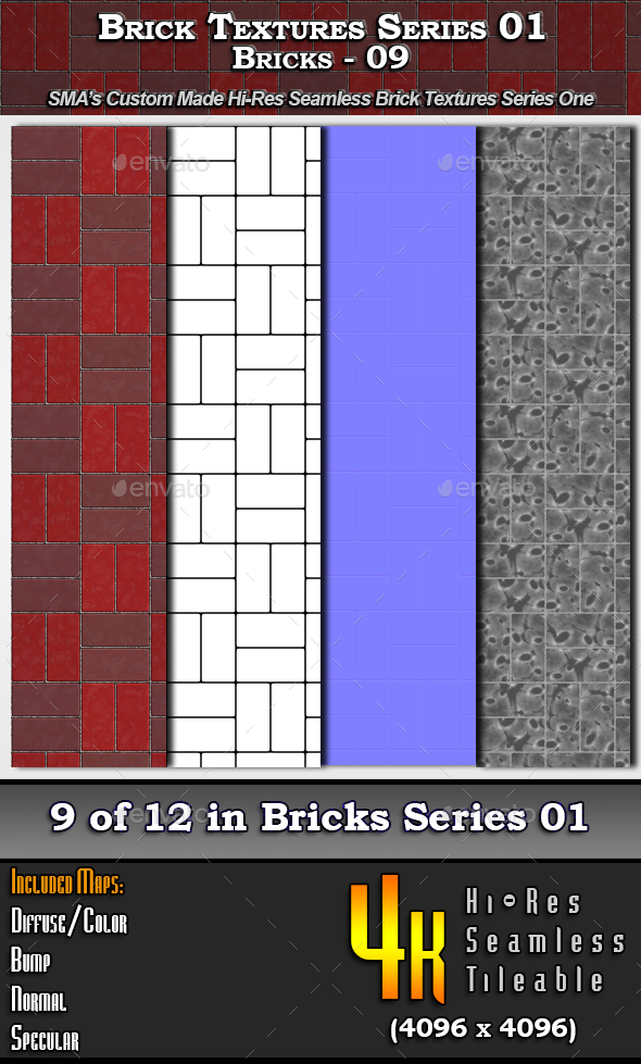 Hi-Res Texture Bricks-09 - 3Docean 16698415