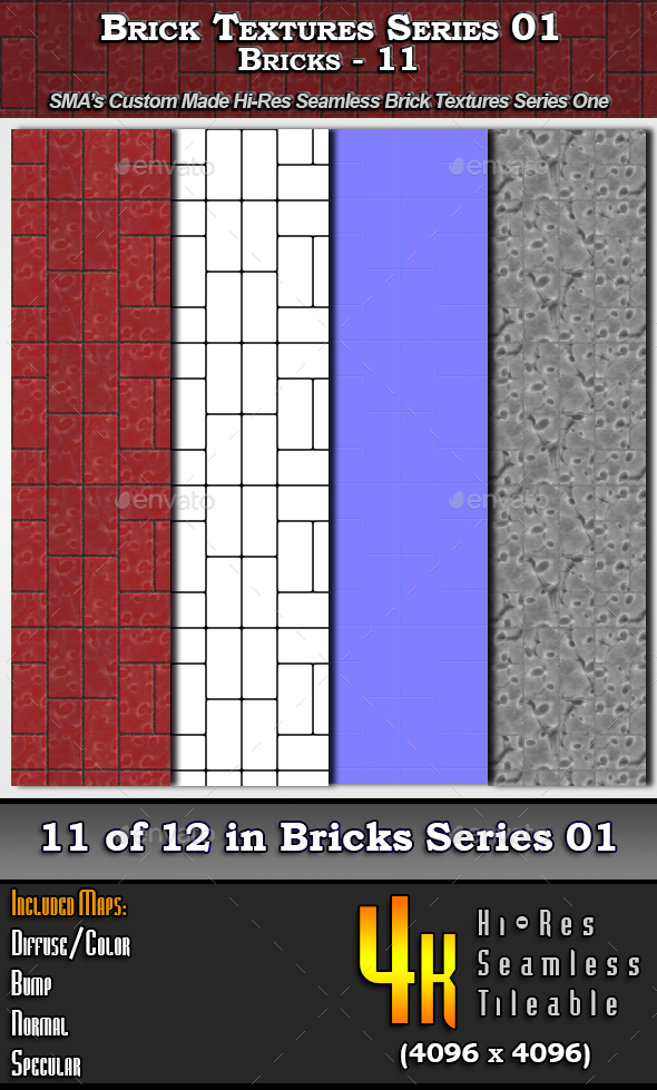 Hi-Res Texture Bricks-11 - 3Docean 16698427