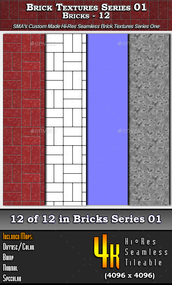 Hi-Res Texture Bricks-12 - 3Docean 16698435