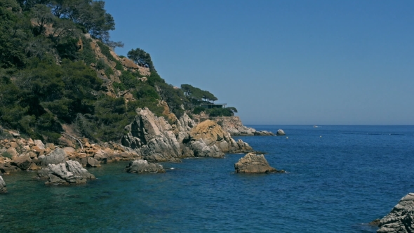 Sea View Landscape From Top of Island Lloret Del Mar, Spain alt