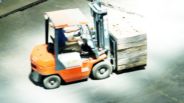 Forklift Truck in Warehouse: Set of 3 Clips alt