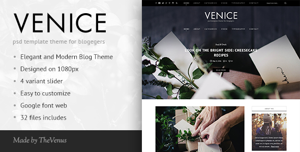 Venice | Blog PSD Template - Creative PSD Templates