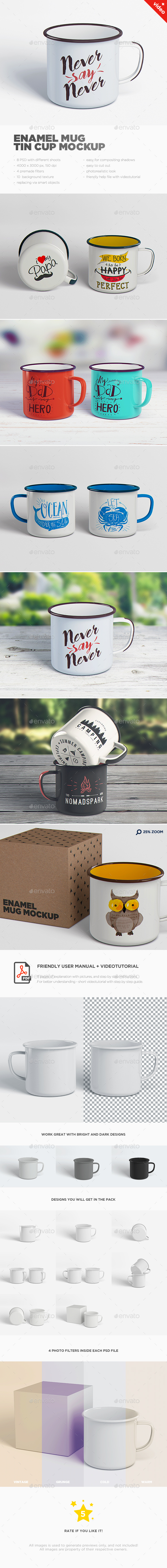 Download Enamel Mug / Tin Cup MockUp by goner13 | GraphicRiver