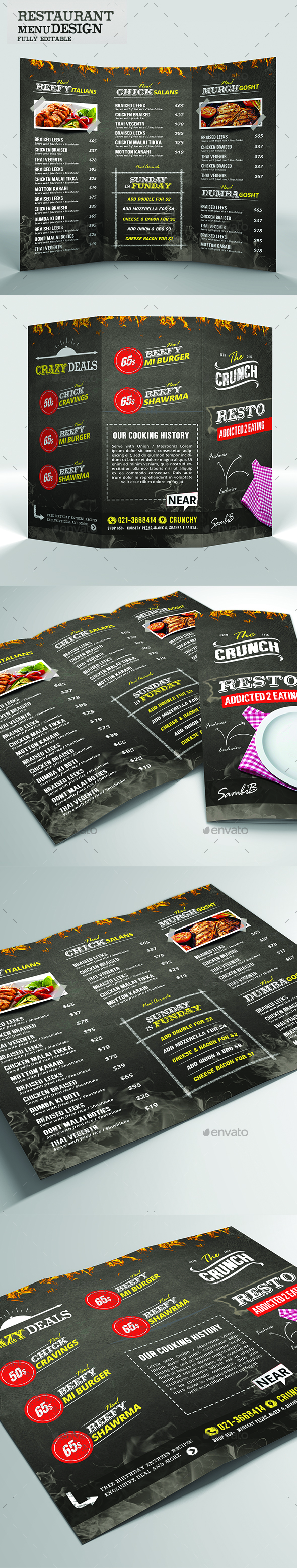 Food Menu - Chalk Board Restaurant - Food Menus Print Templates