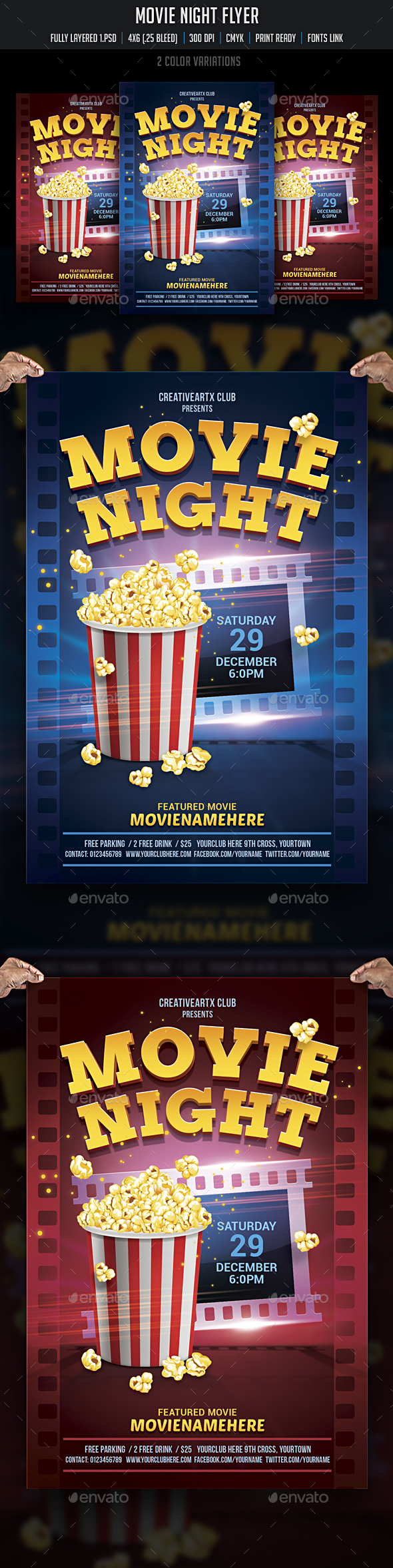 Movie Night Flyer by creativeartx | GraphicRiver