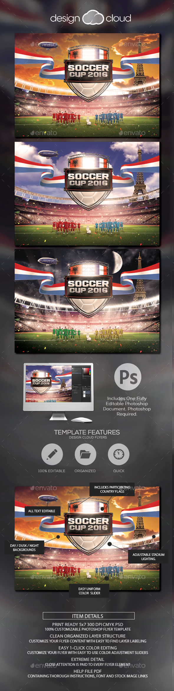 Soccer Cup 2016 Flyer Template - Sports Events