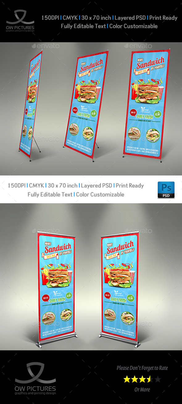 Sandwich Restaurant Signage Template