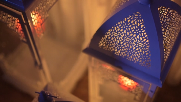 White Iron Lanterns With Candel alt