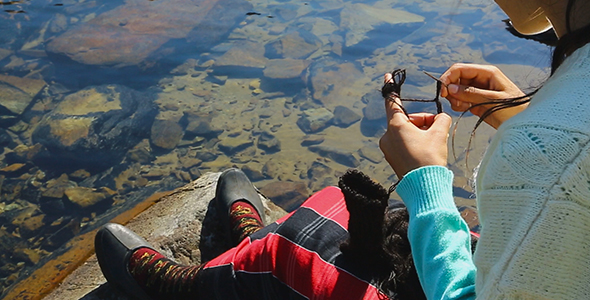 Knitting Woman and Lake alt