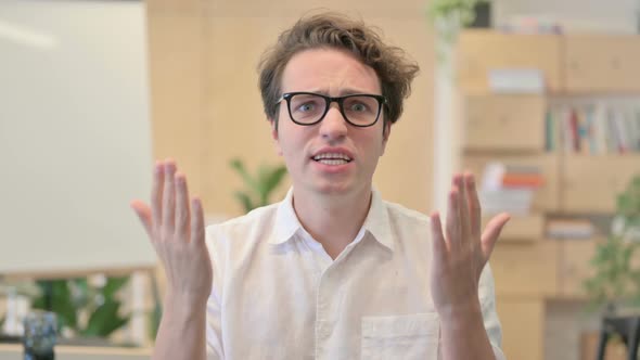 Portrait of Angry Young Man Fighting Arguing alt