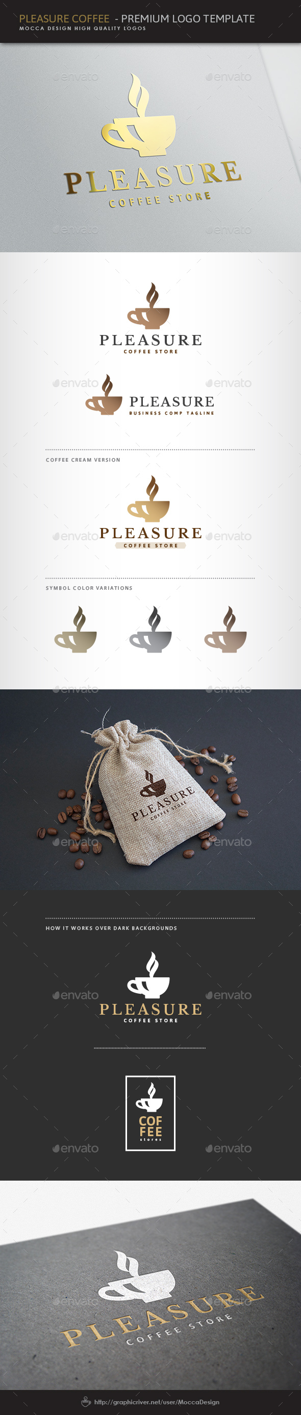 Pleasure Coffee Logo - Food Logo Templates