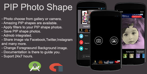 PIP Photo Shape Android App - CodeCanyon Item for Sale