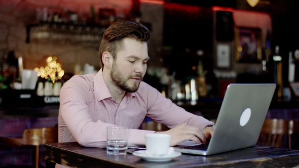 Young Business Man Has Turned Upset Working In a Bar