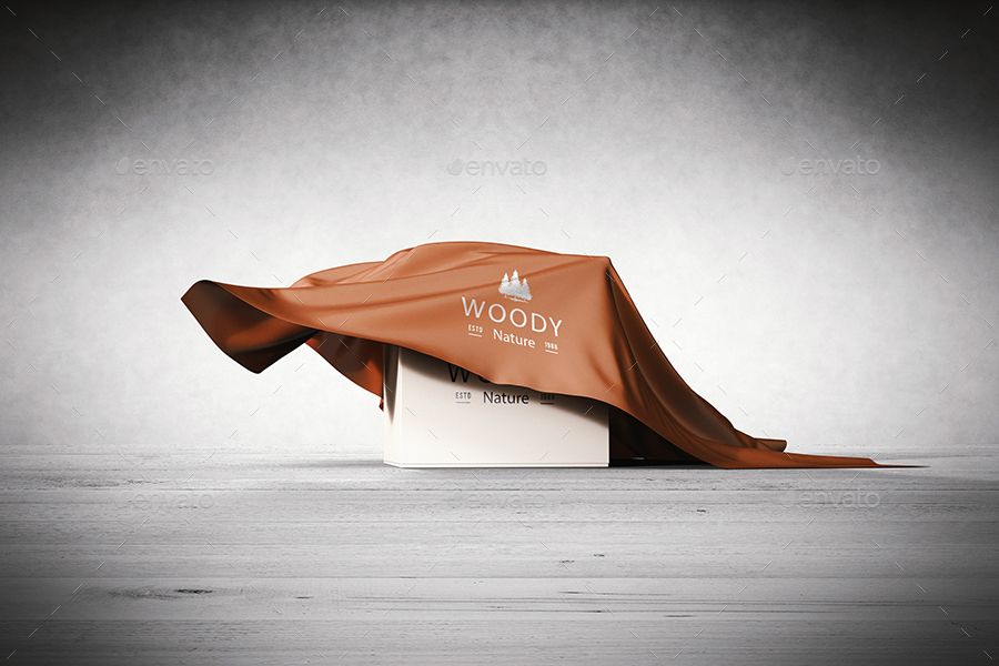 Download Logo Mockup On Covered Box With Fabric By Gk1 Graphicriver PSD Mockup Templates