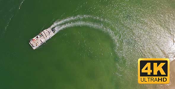 Boat with people in Ria Formosa, Algarve 2 - 4K
