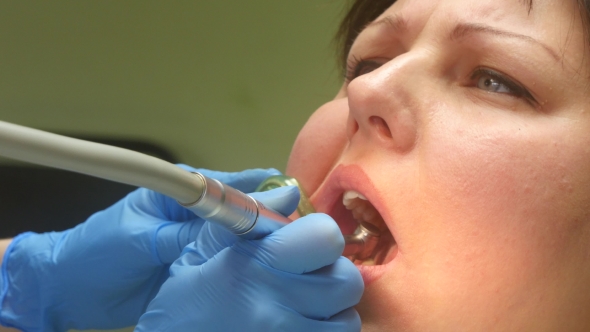 Dentist Curing A Female Patient  alt