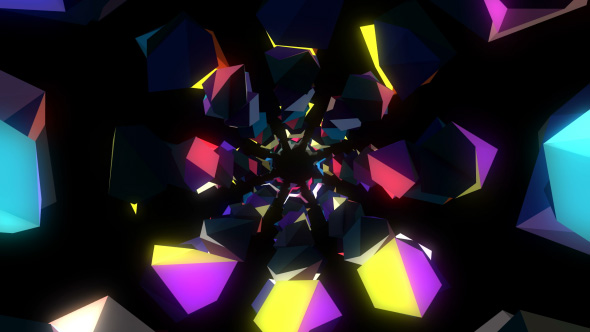 Lowpoly Forms Disco Tunnel VJ