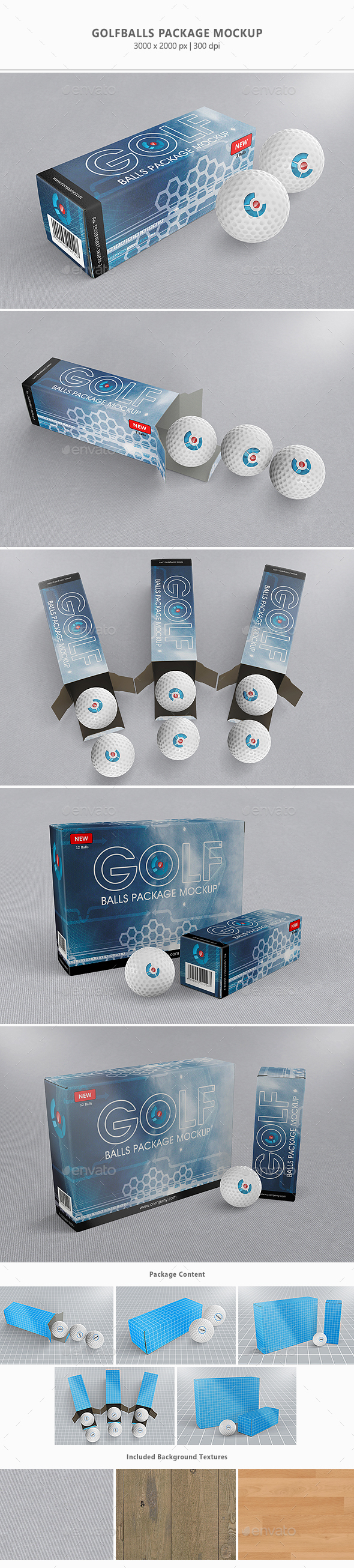 Golfballs Package Mock-up Golfballs Package Mock-up