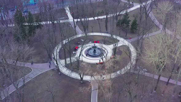 Big Round Fountain in the Park